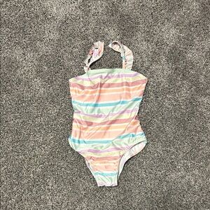 Cat & Jack Pastel Striped Kids Swim One Piece
